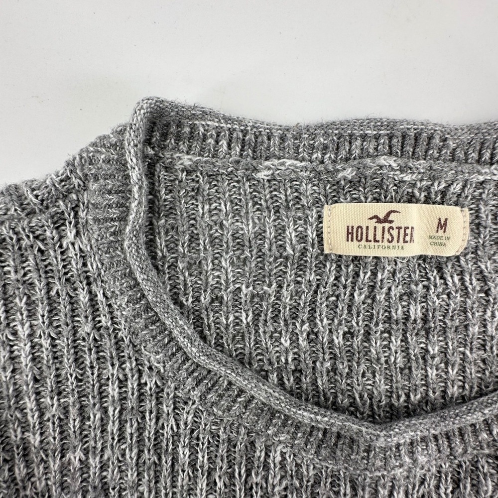 Hollister Roll Neck Layered Sweater Lace Hem Cottagecore Womens M Gray - Picture 2 of 7